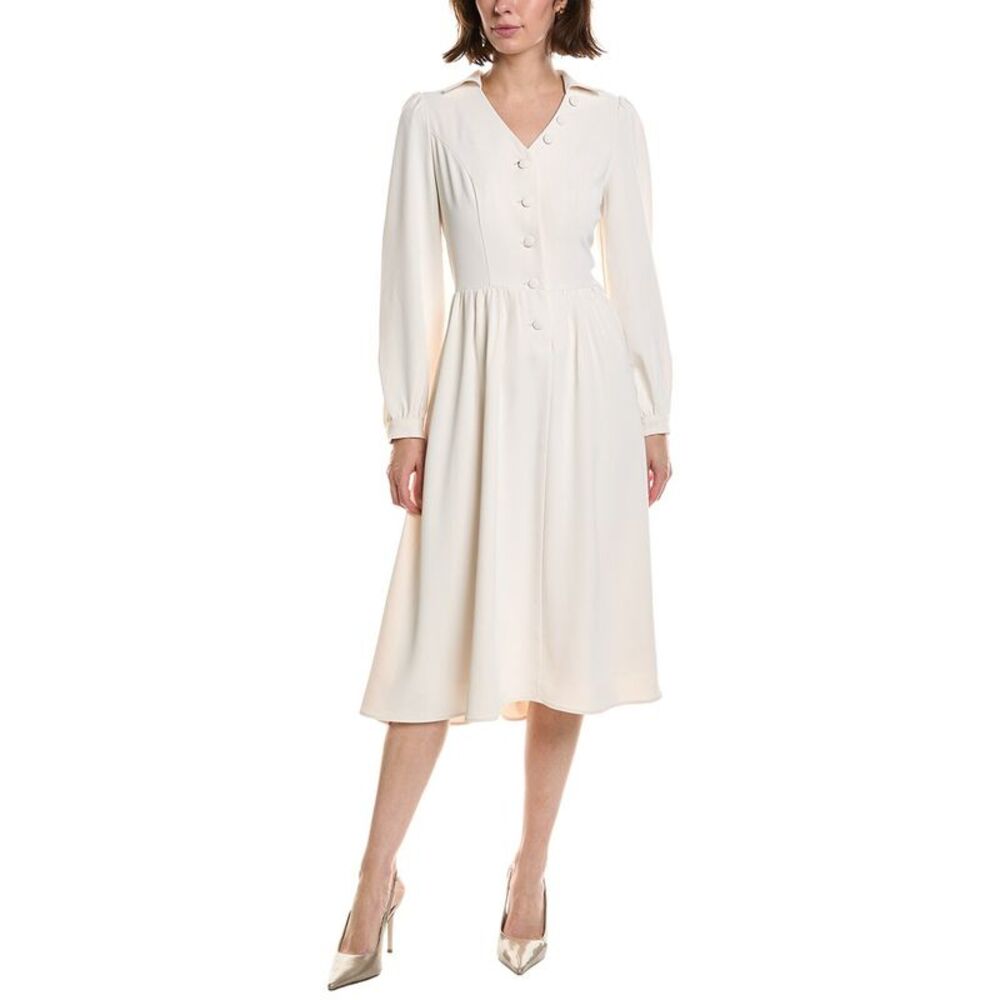 Pascale La Mode Womens  Press Crease Midi Dress, White